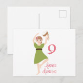 9 Dames dansen Briefkaart (Voorkant / Achterkant)