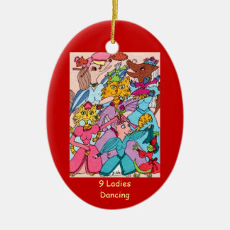 9 Dames dansen Keramisch Ornament