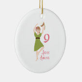 9 Dames dansen Keramisch Ornament (Rechts)