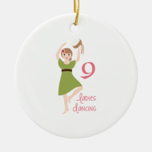 9 Dames dansen Keramisch Ornament
