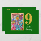 9 Dames Dansen Leuke Dieren Custom Christmas Feestdagenkaart (Voorkant / Achterkant)