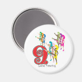 9 Dames dansen Magneet (Voorkant / Achterkant)