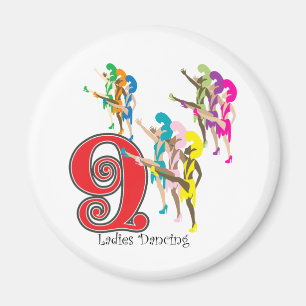 9 Dames dansen Magneet