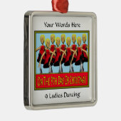 9 Dames dansen Metalen Ornament (Rechts)