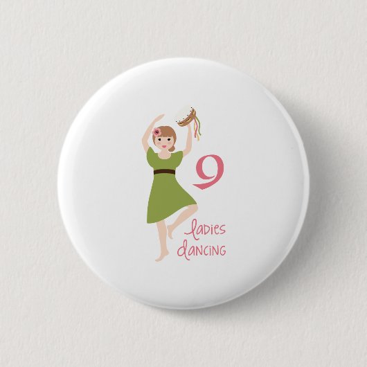9 Dames dansen Ronde Button 5,7 Cm (Voorkant)