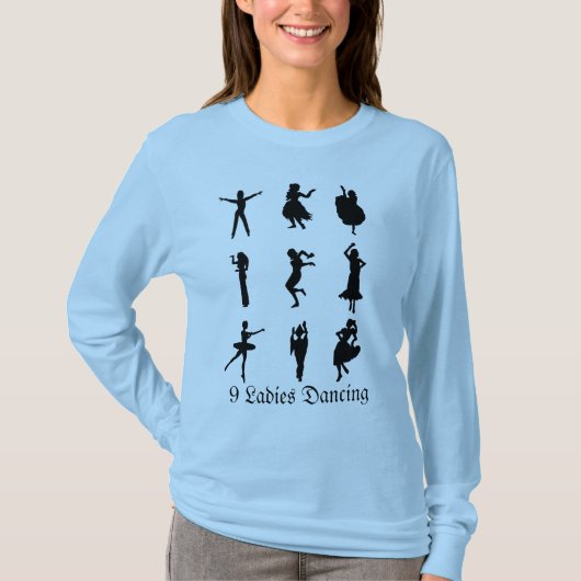9 Dames dansen T-shirt (Voorkant)