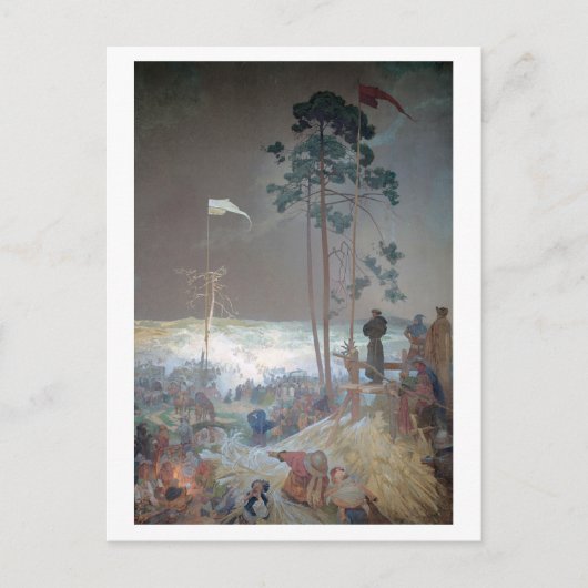 #9 De vergadering in Krizky, Mucha Briefkaart (Voorkant)