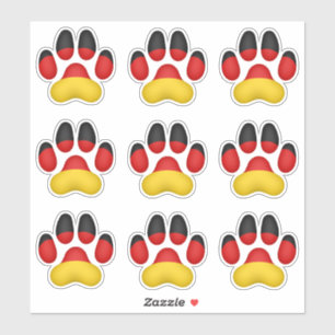 9 Duitse hondenpootafdrukken Sticker
