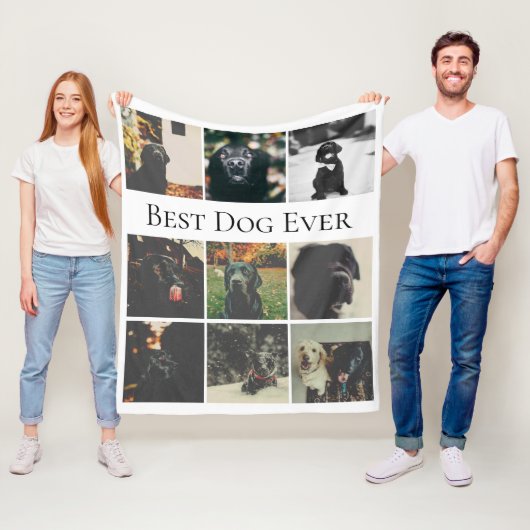 9 Foto collage Aangepast beste hond ooit Fleece Deken (In situ)