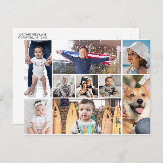 9 foto collage briefkaart (Voorkant / Achterkant)