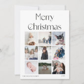 9 foto collage grid elegante kerst Kaart (Voorkant)