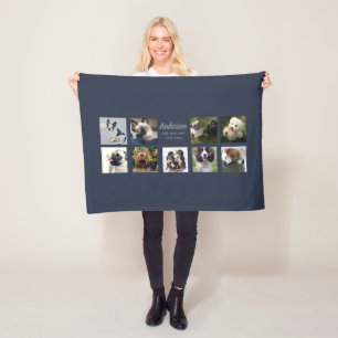 9 foto-collage Instagram naam aandenken cadeau Fleece Deken