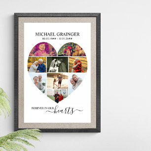 9 Foto Collage Memorial Funeral Poster