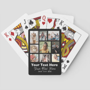 9 Foto collage met Script-tekst zwart-wit Pokerkaarten