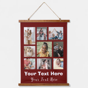 9 Foto collage met Script Text White Hangend Wandkleed