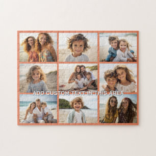 9 Foto Collage Minimalistisch - Optionele Tekstove Legpuzzel