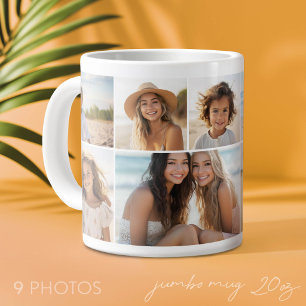 9 Foto Collage - Modern, Minimaal Wit Raster Extra Grote Beker