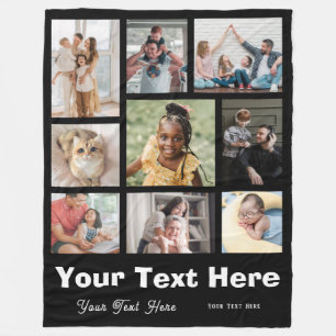 9 Foto Collage of Familie met de Tekst van het Man Fleece Deken