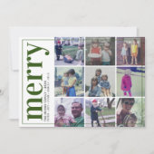 9 Foto offset - Bold Merry - Olive Green - Feestdagenkaart (Voorkant)