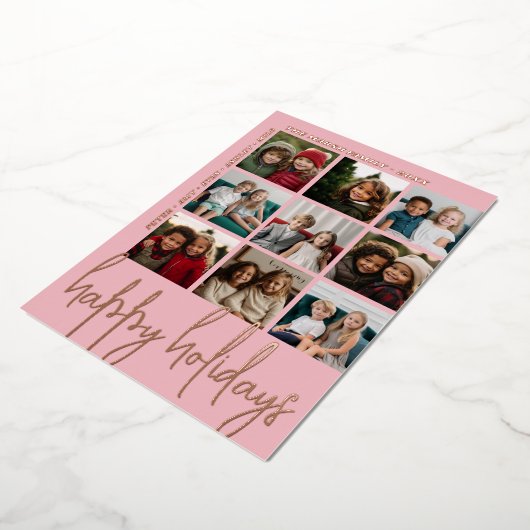 9 Foto offset - Prettige feestdagen script - roos  (Gedraaid)