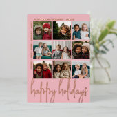 9 Foto offset - Prettige feestdagen script - roos (Staand Voorkant)