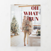 9 Foto Oh Wat Leuk Prettig Kerstmis Persoonlijk Drieluik Wenskaart (Cover)