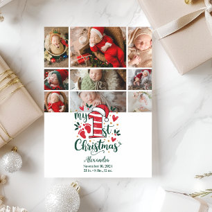 9 Foto Suikerstok Baby 1e Kerstmis Feestdagenkaart