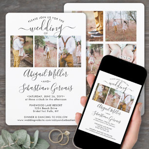 9 Fotocollage Elegant Moderne Calligrafie Weddensc Kaart