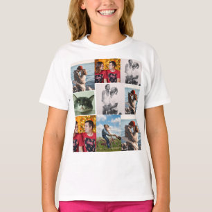 9 foto's aangepaste gepersonaliseerde collage t-shirt