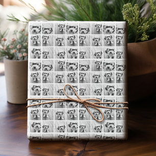 9 foto's collage - Zwart en Wit Cadeaupapier