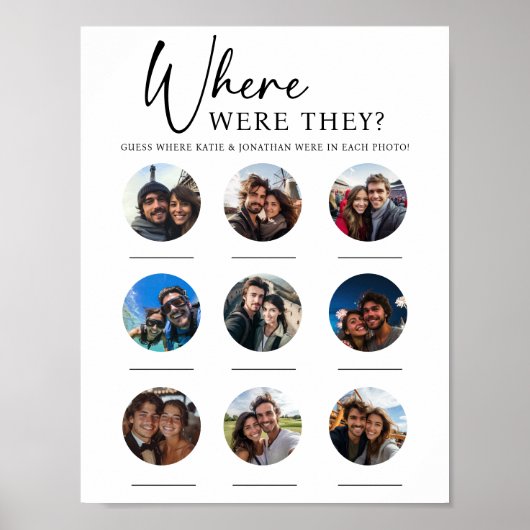 9 foto's waar waren ze bruiloft Verloving spel Poster (Voorkant)