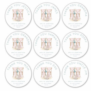 9 grote individuele namen dank u bruiloft sticker