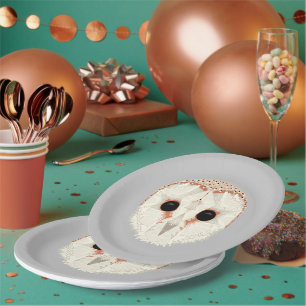 9-inch Barn Owl-Borden Papieren Bordje