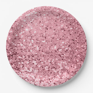 9-inch Bord Roos Gold Glitter met rond papier