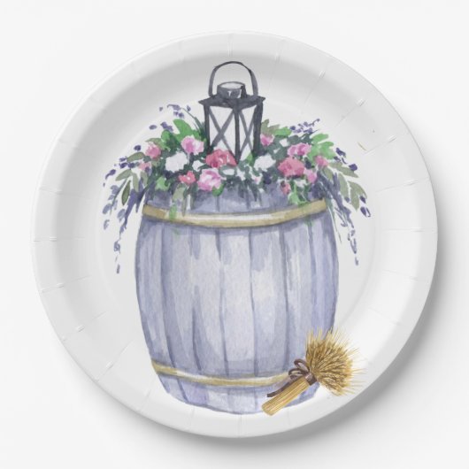 9-inch Rustisch Bord zomerlandhuwelijk (Voorkant)