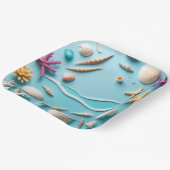 9-Inch Square Paper Plate with Sea Life Design – Papieren Bordje (Gebogen)
