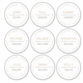 9 individuele namen dank u bruids partij groot sticker (Voorkant)