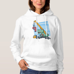 9 jaar 9e verjaardag Mobiele kraandinosaurus Hoodie