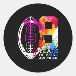 9 jaar Geweldige Football 9e verjaardag Ronde Sticker