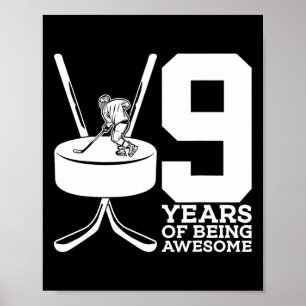 9 JAAR GEWELDIGE IJSHOCKEY ZIJN 9E VERJAARDAG POSTER