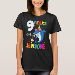 9 jaar Jawsome Shark 9e verjaardag 9 jaar T-shirt
