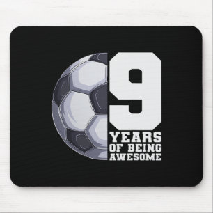 9 Jaar Jongens Kinderen Voetbal 9e Verjaardag Muismat