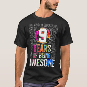 9 jaar lang geweldig voetballen 9e verjaardag t-shirt