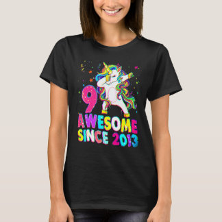 9 jaar oud 9e verjaardag van het ballet unicorn me t-shirt