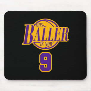 9 jaar oud Basketball Baller Paars en Muismat