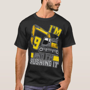 9 jaar oud Crushing it Construction Truck 9th Birt T-shirt