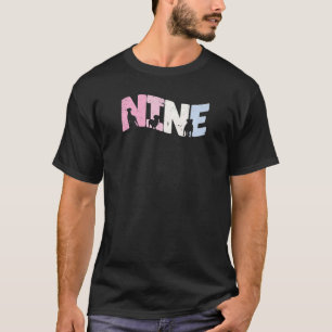9 jaar oud Cute Dog Birthday Girl 9th B dag T-shirt