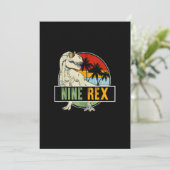 9 jaar oud Dinosaur Birthday 9th T Rex Dino 9 Saur Kaart (Staand voorkant)