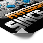 9 Jaar Oud Verjaardag Kinder Jongen Gamer 9 Jr Niv Poster (Hoek)