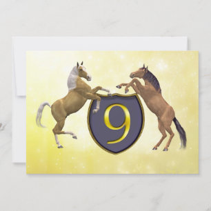 9 jaar oud verjaardagsfeest met paarden kaart